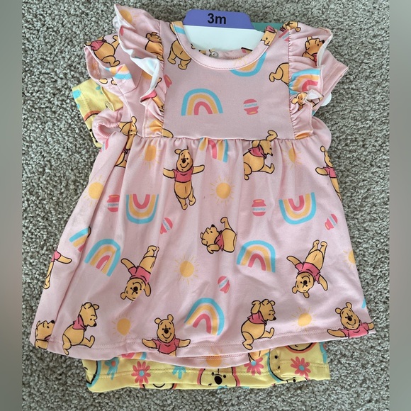 4 Piece Pooh Bear Baby Character Dress and Bloomer Set - Picture 2 of 15